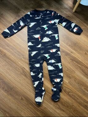Dinosaur Print Footed One-Piece for Kids